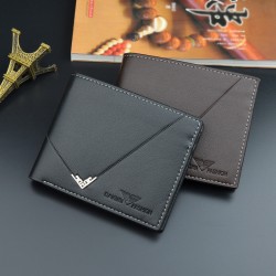 New style men's wallet - short style money holder for men, youth fashionable patterned horizontal soft leather wallet with multiple card slots, large capacity, wallet.