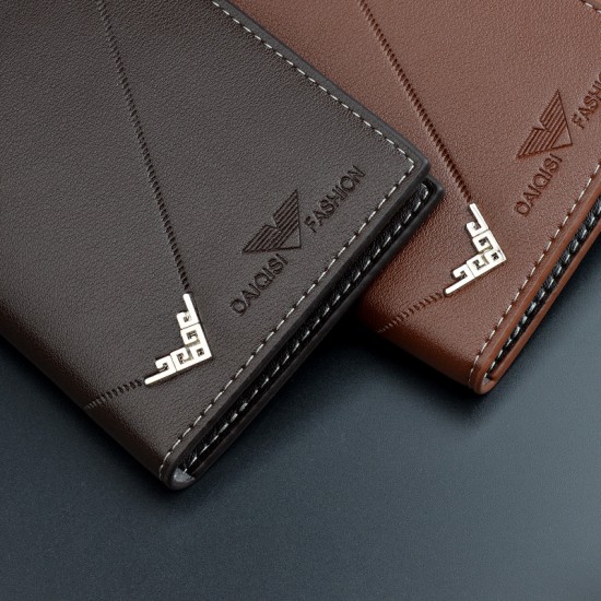 New Men's Wallet - Men's Long Money Clip, Vertical Thin Youth Soft Leather Pouch, Multi-Card Position Large Capacity Fashion Suit Bag