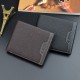 New men's wallet - short style wallet, multi-card slot men's youth simple fashionable multi-card lotus pattern horizontal patchwork leather wallet New men's wallet - short style wallet, multi-card slot men's youth simple fashionable multi-card lotus pattern horizontal patchwork leather wallet