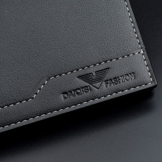 New style men's wallet - short style money holder for men, fashionable casual lotus pattern soft leather wallet with multiple card slots, large capacity, small purse.