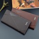 New men's wallet - long style money clip, fashionable and patchwork color collision thin style for young men, multi-card slot, large capacity, fashionable and casual suit bag.