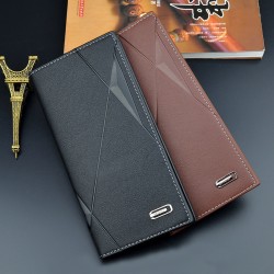 New men's wallet - long style money clip, fashionable and patchwork color collision thin style for young men, multi-card slot, large capacity, fashionable and casual suit bag.
