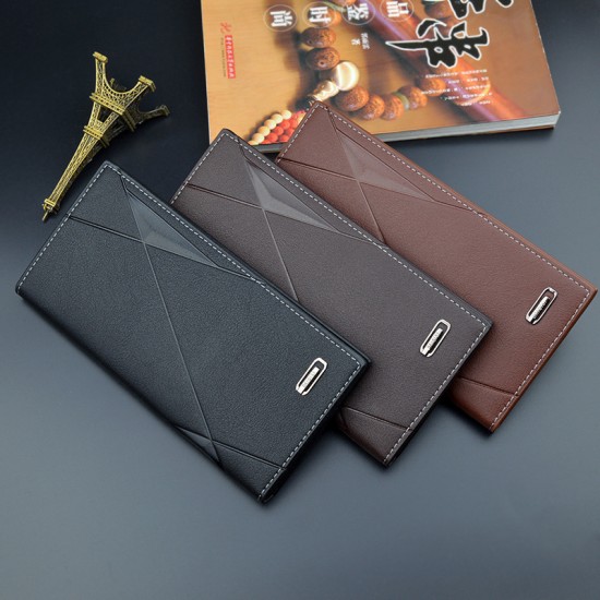 New men's wallet - long style money clip, fashionable and patchwork color collision thin style for young men, multi-card slot, large capacity, fashionable and casual suit bag.