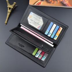 New men's wallet - long style money clip, fashionable and patchwork color collision thin style for young men, multi-card slot, large capacity, fashionable and casual suit bag.