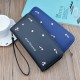 Men's wallet - long style money clip, casual and business style, multi-card slot, thin style for young men, litchi-patterned horizontal style soft leather case, suit bag.
