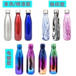 Cross-border hot-selling 304 stainless steel insulated tumblers, cola bottles, thermos flasks, outdoor sports water bottles, logo-printed wholesale.