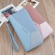New men's wallet - short style money clip, fashionable and European style magnetic buckle multi-card slot, large capacity, litchi-patterned leather case.