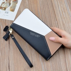 New men's wallet - short style money clip, fashionable and European style magnetic buckle multi-card slot, large capacity, litchi-patterned leather case.