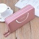 Long length wallet for women - detachable zipper, fashionable patchwork handbag, multi-card slot card bag, large capacity leather bag, business suit bag
