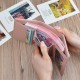 Women's wallet - long style double zipper hand-held bag, mother's soft leather case, cross-stitch pattern printed crown, large capacity double-layer money clip. New style wallet for men - short style money holder for young men, fashionable thin style with