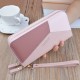 New women's wallet - long style double zipper hand-held bag, large capacity money clip, double-layer soft leather case, no change money bag.