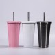 Wow Custom Factory Stainless Steel Straw Cup, Creative Car Thermos, Double-Walled Vacuum Coffee Cup Wholesale