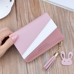 Wallet for women - short length, European style multi-card slot card bag, detachable zipper, snap closure, zero wallet, fashionable wallet that can hold driver's license