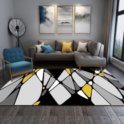 Modern geometric bedroom rug, Nordic wall-to-wall carpet for living room sofas, home interior bedside decorative mat