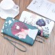 New women's wallet - long style double zipper hand-held bag, fashionable and Japanese style, large capacity folding soft leather case, small wallet.