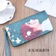 New women's wallet - long style double zipper hand-held bag, fashionable and Japanese style, large capacity folding soft leather case, small wallet.