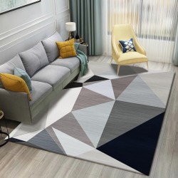 Nordic abstract geometric living room carpet with lines, coffee table and sofa blanket, decorative wall-to-wall bedroom carpet in stock.