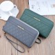 New women's wallet - long style double zipper hand-held bag, fashionable and checkered large capacity double-layer money clip, no change money bag.