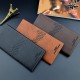 New men's wallet - long style men's purse - men's vertical style fashionable casual soft leather bag - multi-card slots - large capacity - suit bag
