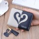 New style small wallet - short and mini purse with zippers， fringed wallet， fashionable Korean-style patchwork color contrast clutch bag New men's wallet - long style men's purse - men's vertical style fashionable casual soft leather bag - multi-card slot
