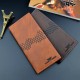 New men's wallet - long style men's purse - men's vertical style fashionable casual soft leather bag - multi-card slots - large capacity - suit bag