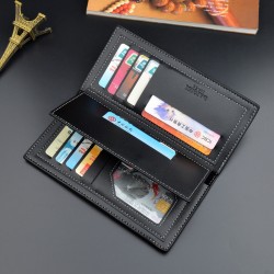 New men's wallet - long style men's purse - men's vertical style fashionable casual soft leather bag - multi-card slots - large capacity - suit bag