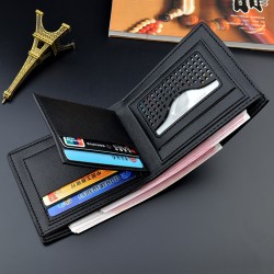 New style men's purse - long length, multi-card slot, thin soft leather bag with horizontal print, business casual soft leather bag