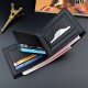 New style men's purse - long length, multi-card slot, thin soft leather bag with horizontal print, business casual soft leather bag