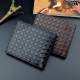 New style men's purse - long length, multi-card slot, thin soft leather bag with horizontal print, business casual soft leather bag