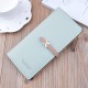 New women's wallet - long style double zipper hand-held bag, large capacity money clip, double-layer soft leather case, no change money bag.