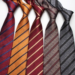 New striped jacquard polyester silk ties, men's professional formal shirt accessories, vintage ties, wholesale.