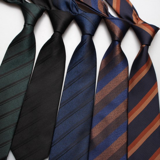 New striped jacquard polyester silk ties, men's professional formal shirt accessories, vintage ties, wholesale.