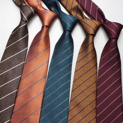 New striped jacquard polyester silk ties, men's professional formal shirt accessories, vintage ties, wholesale.
