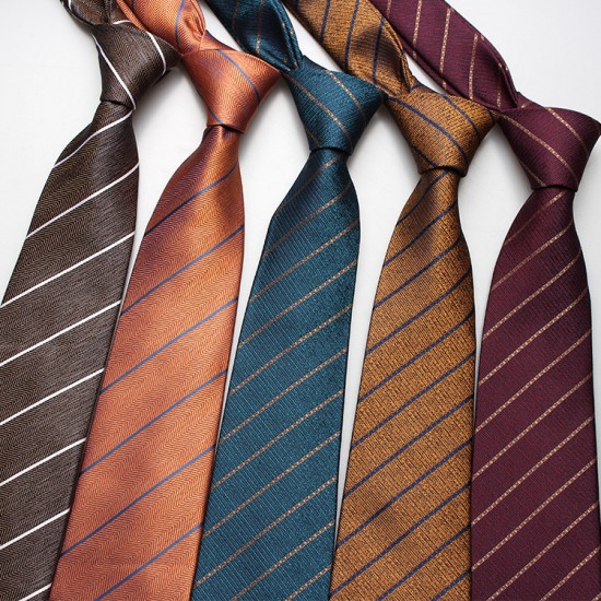New striped jacquard polyester silk ties, men's professional formal shirt accessories, vintage ties, wholesale.