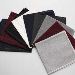 Solid cotton jacquard striped handkerchiefs in stock, Shengzhou manufacturers, wholesale men's pocket squares