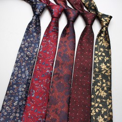 Fashionable casual floral leaf arrow-shaped men's tie in stock Business polyester jacquard suit ties for banquets