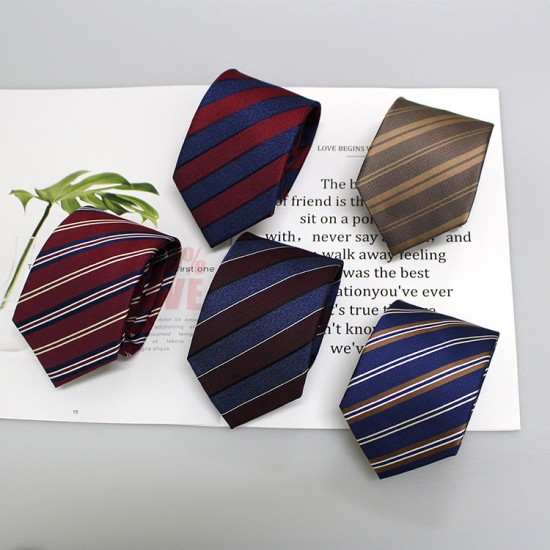Men's jacquard polyester business tie manufacturers, ready-to-stock wholesale, classic trendy floral striped ties.