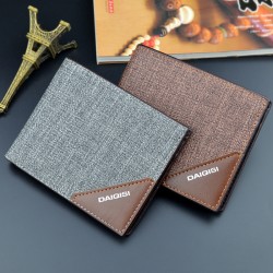 New men's wallet - short style wallet, multi-card slot men's youth fashionable multi-card large capacity horizontal thin business soft leather wallet