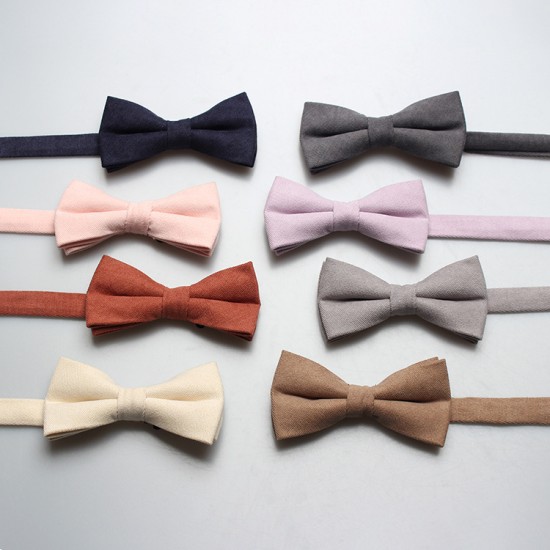 2025 Shengzhou factory direct supply of trendy solid-color Korean velvet bow ties, men's evening wedding shirt bow ties.