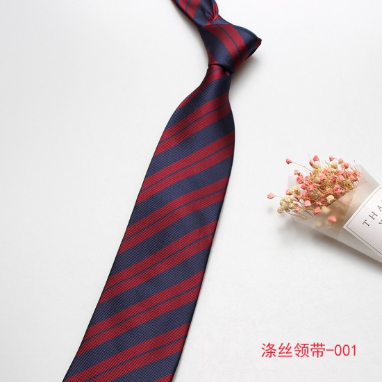 Shengzhou factory direct supply of trendy 8cm red striped hand-tied ties for business formal wear and casual work wear.