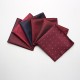 Factory-direct men's suit pocket squares. Wedding groomsmen and host burgundy striped polka dot square handkerchiefs.