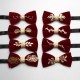 Factory in stock, trendy and personalized velvet inlaid burgundy bow ties, wedding banquet suit accessories
