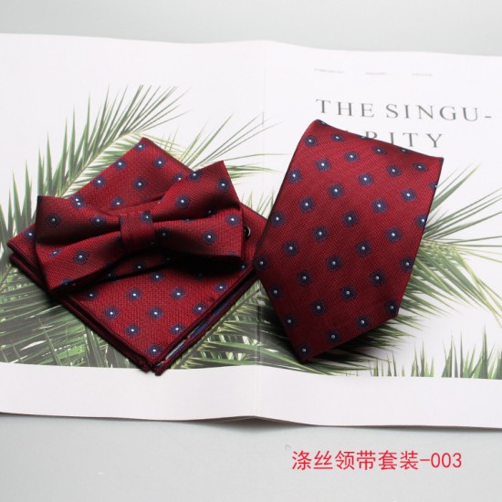 2023 new styles in stock. Men's formal suits for banquets, groomsmen, and groomsmen. Three-piece burgundy tie set.