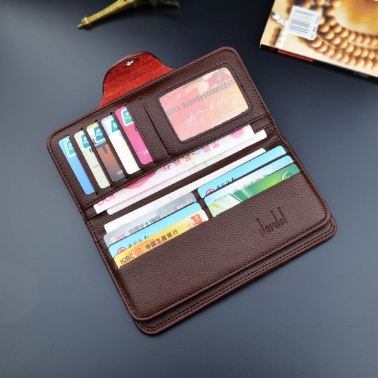 New style men's purse - short length, money clip, young man, simple fashionable multi-card slot lychee pattern horizontal style patchwork leather bag