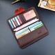 New style men's purse - short length, money clip, young man, simple fashionable multi-card slot lychee pattern horizontal style patchwork leather bag