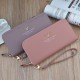 New women's wallet - long style double zipper hand-held bag, fashionable and embroidered money clip, large capacity soft leather case, no change money bag.