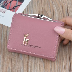 New women's wallet - long style soft leather case, fashionable and printed double zipper, large capacity double-layer money clip, mobile phone bag.