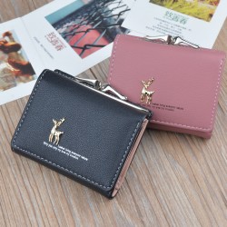 New women's wallet - long style soft leather case, fashionable and printed double zipper, large capacity double-layer money clip, mobile phone bag.