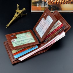 New wallet - short style men's driver's license thin wallet, 30% off horizontal style business casual lotus pattern retro soft leather wallet
