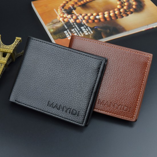 New wallet - short style men's driver's license thin wallet, 30% off horizontal style business casual lotus pattern retro soft leather wallet